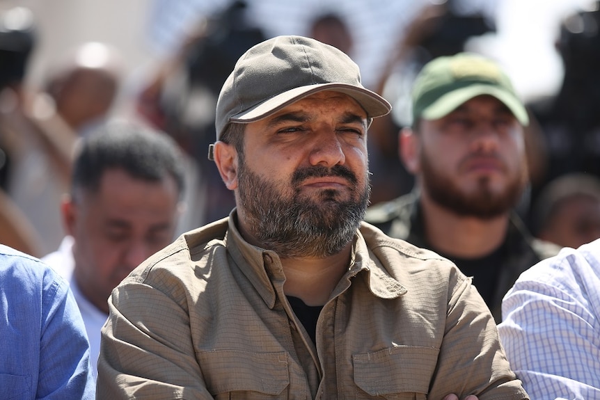 Palestinian Islamic Jihad leader Baha Abu Al-Ata wearing a cap.