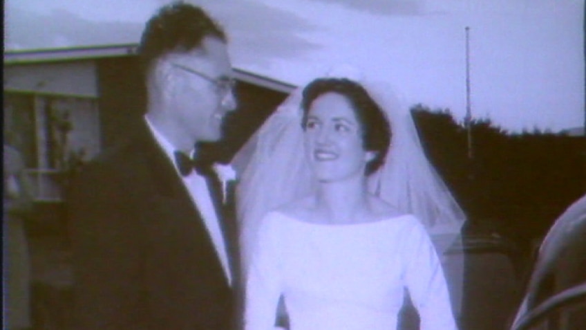 Joan and Ron Kirner on their wedding day