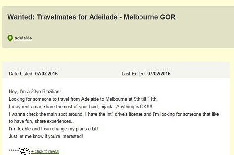 The advert posted on Gumtree last year
