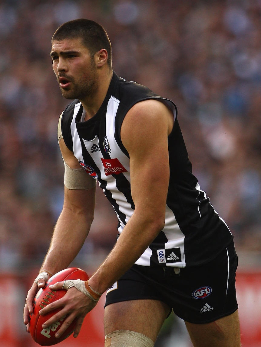 Suspension looms: Magpies big man Chris Dawes may be forced to sit out the ANZAC DAY blockbuster.