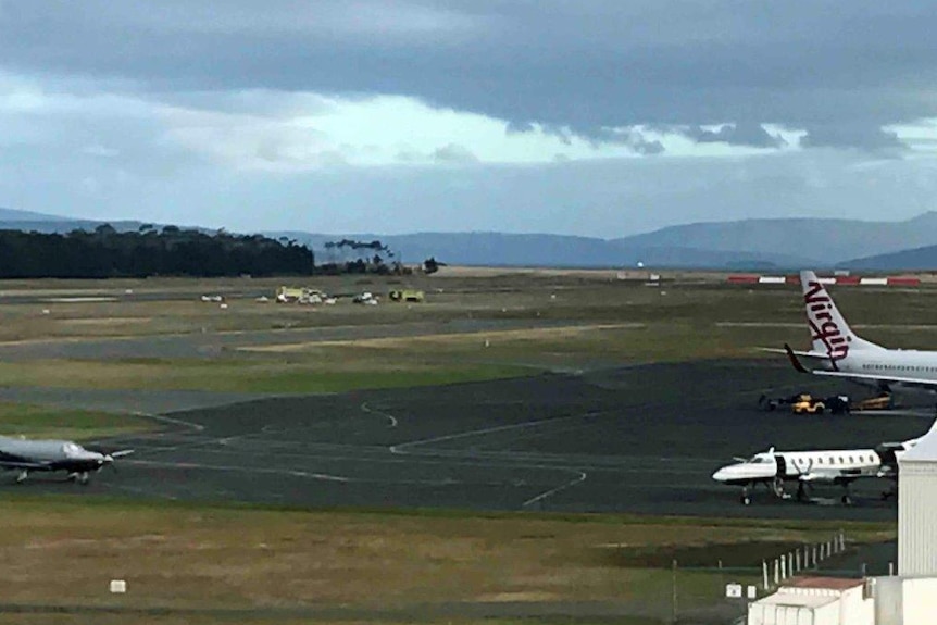 Helicopter crash at Hobart Airport, November 7, 2017.