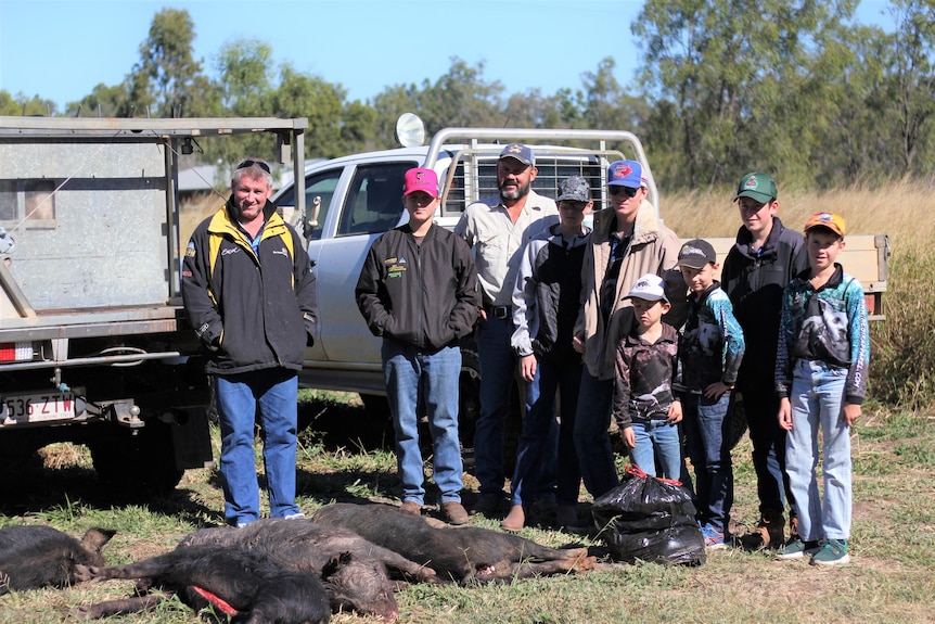 Dan and family pig hunting