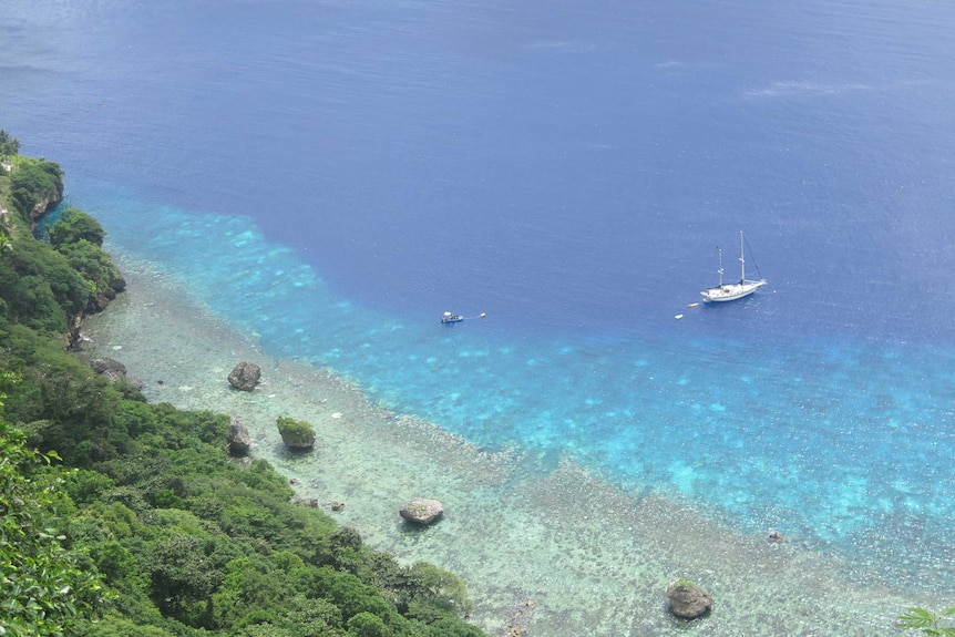 Flying Fish Cove after coral bleaching