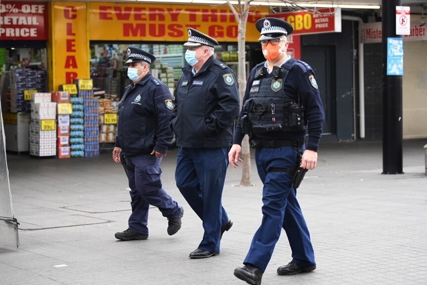 nsw police walk the streets