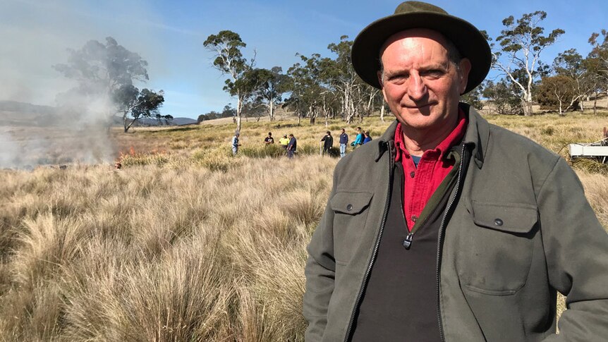 Professor David Bowman from the University of Tasmania at a property in Ross, April 2018.