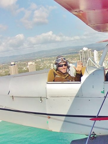 Pilot Alex 'Jim' Rae, who is believed to have died in an accident while flying a tiger moth off South Stradbroke Island.