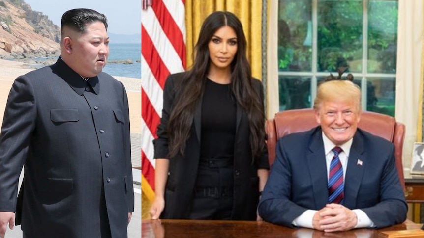 Kim Jong-un, Kim Kardashian and Donald Trump.