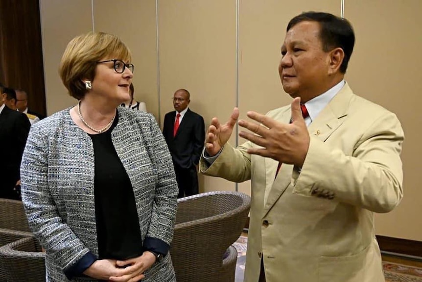 Defence Minister Linda Reynolds and her Indonesian counterpart Prabowo Subianto