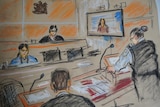 An artist's impression of court hearings in Toowoomba