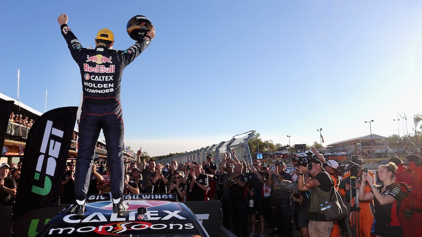 Craig Lowndes celebrates 100th V8 Supercars win