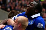 Everton celebrates a goal against Sunderland