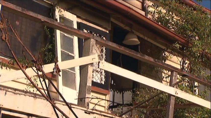 A fire guts a former childhood home of the Bee Gees at Tramore Street in Margate, north of Brisbane, on December 28, 2012