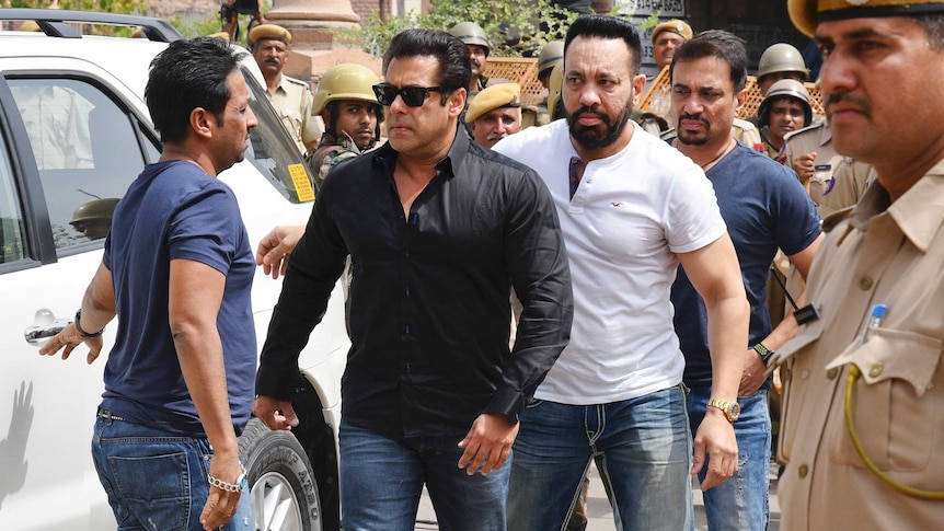 Salman Khan arrives to appear before a court.