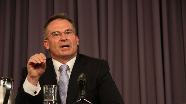 Chief Minister Jon Stanhope during the Leaders' Debate in Canberra
