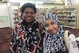 Anilia Augustin Lynch and Rose Kote at Mount Isa library.