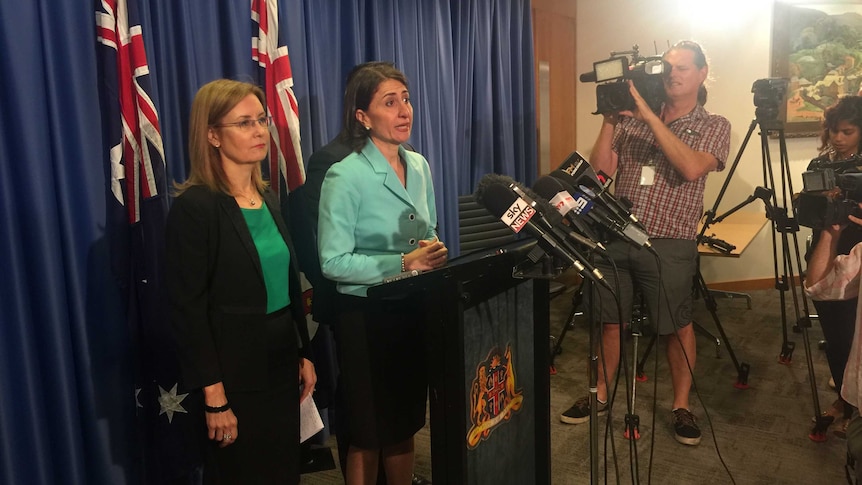 Premier Gladys Berejiklian addresses the media.