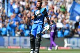 Adelaide Strikers' Jake Weatherald celebrates a century against Hobart Hurricanes in Big Bash final.