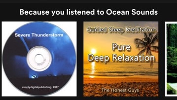 Ocean sounds recommended in Spotify