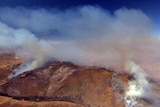 Aerial of Flinders Range fire in SA
