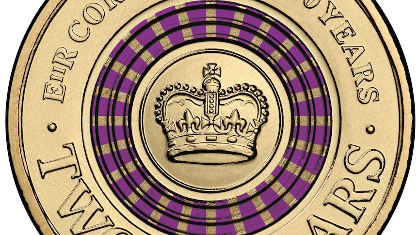 Purple striped coin