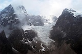 Himalayan peaks are seen from near Mount Everest base camp.