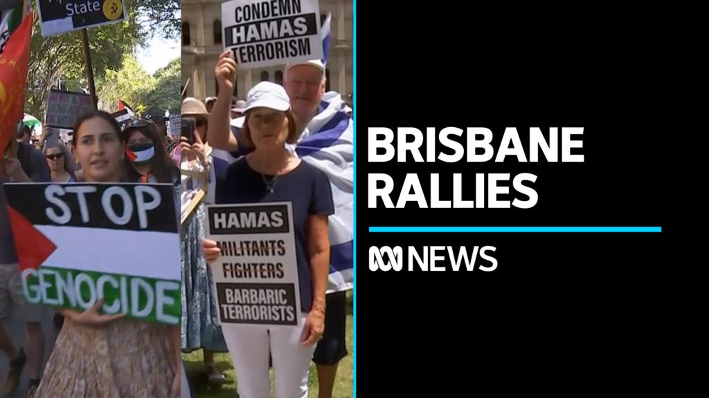 Thousands protest in support for Israel and Palestine in Brisbane - ABC