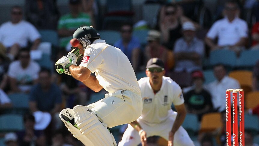 Cop that... Ricky Ponting's slide down the batting rankings continues.