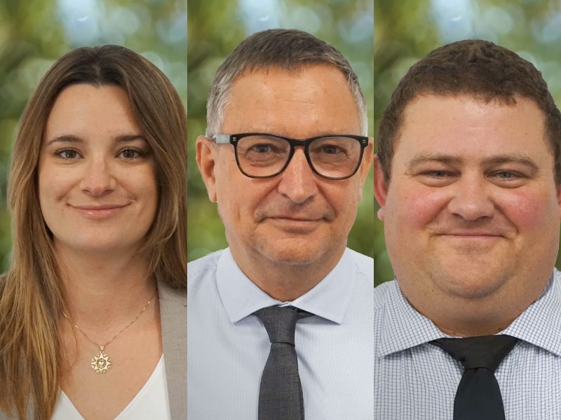 A collage of professional headshots of a woman, a man with glasses and another man.