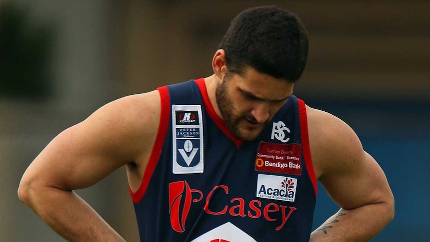 Brendan Fevola playing for the Casey Scorpions in the VFL in 2011.
