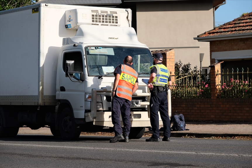 SA Police at the scene of a crash.