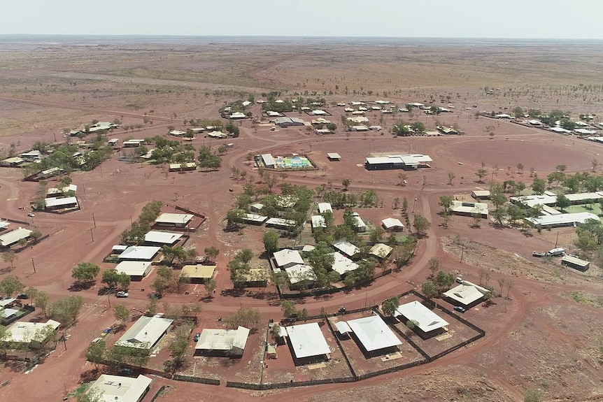 An aerial picture of Balgo, WA.