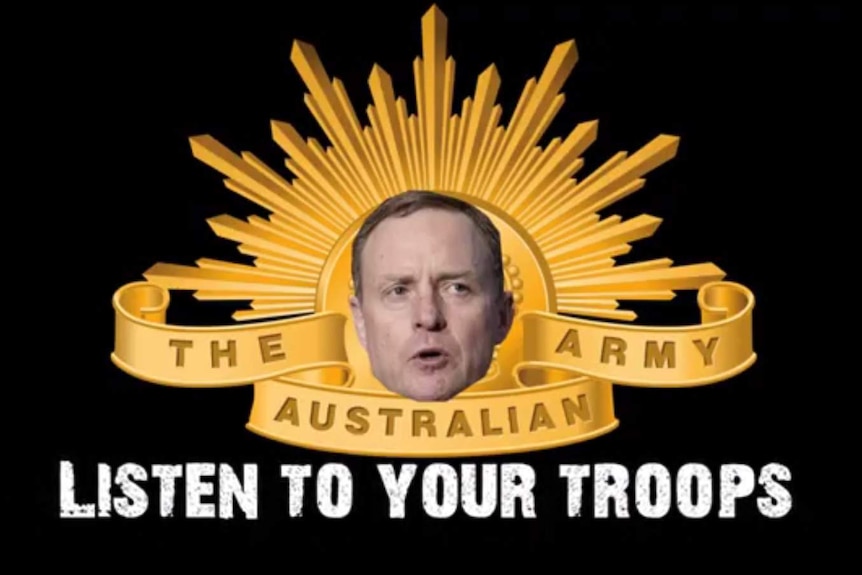 A graphic with the Australian army logo with the words Listen to Your Troops written underneath