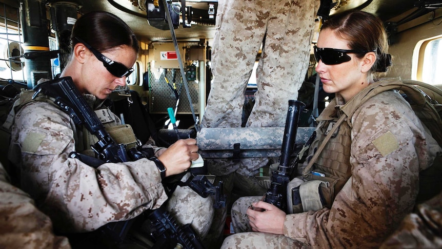 Female US Marines in Afghanistan