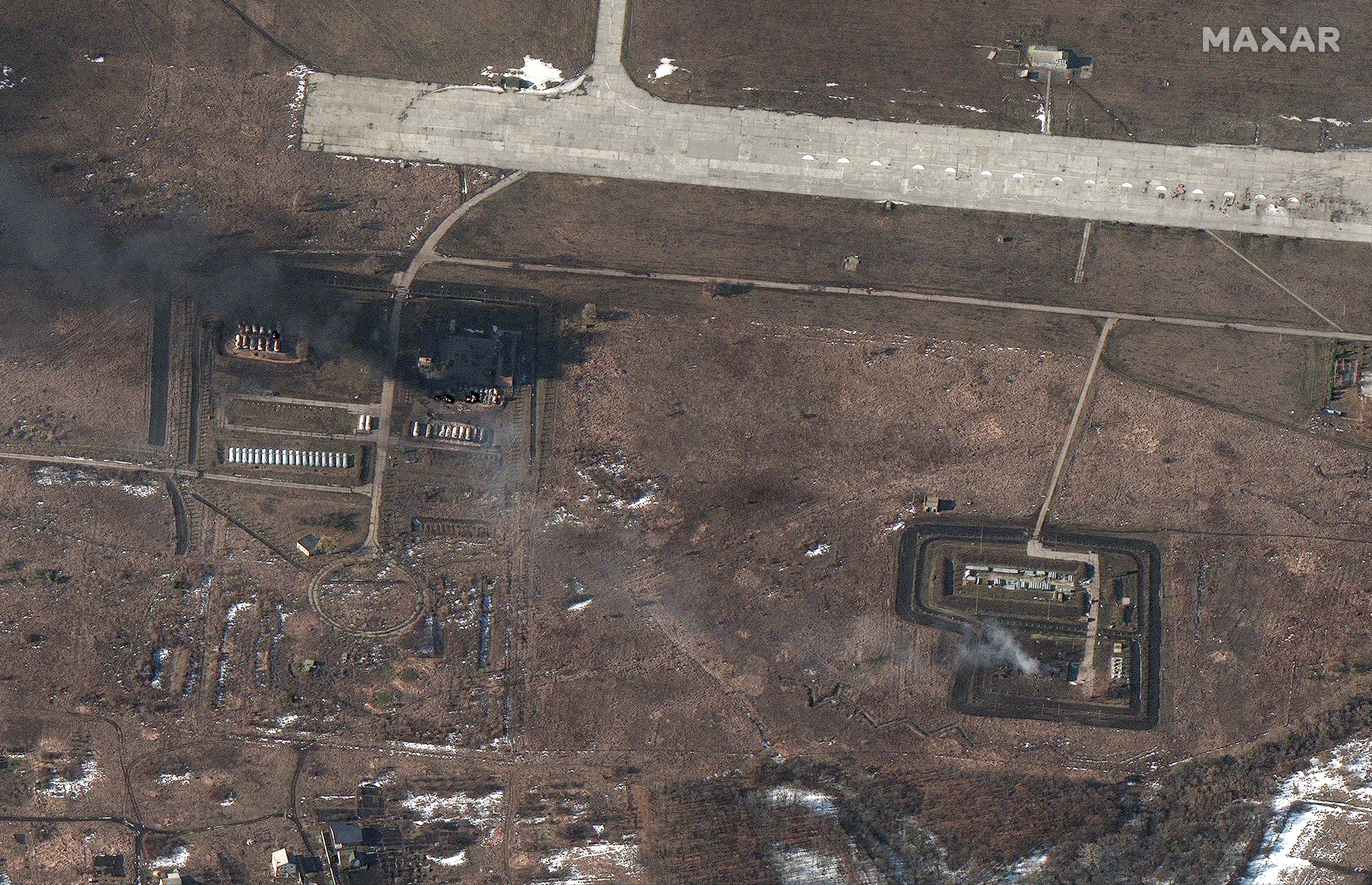 Satellite Images Show The Aftermath Of Air Strikes On A Ukrainian Airfield After Russia's ...