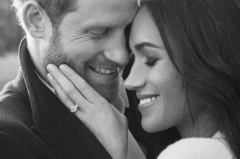 Prince Harry and Meghan Markle in one of their official photographs to mark their engagement.
