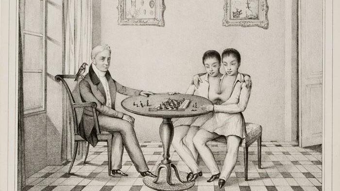 Young Chang and Eng circa 1825