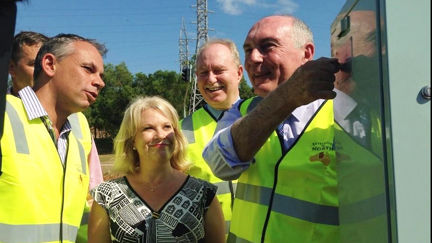 Politicians at the opening of Tiger Brennan Drive