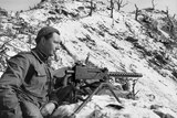An Australian soldier on lookout during the Korean War