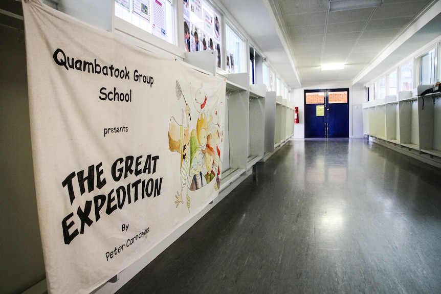An empty hall way at the Quambatook Group School.
