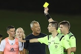 Marko Rudan shouts at the referee