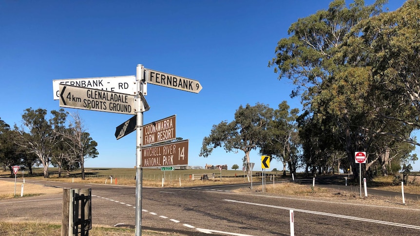 signposts at a rural crossroads