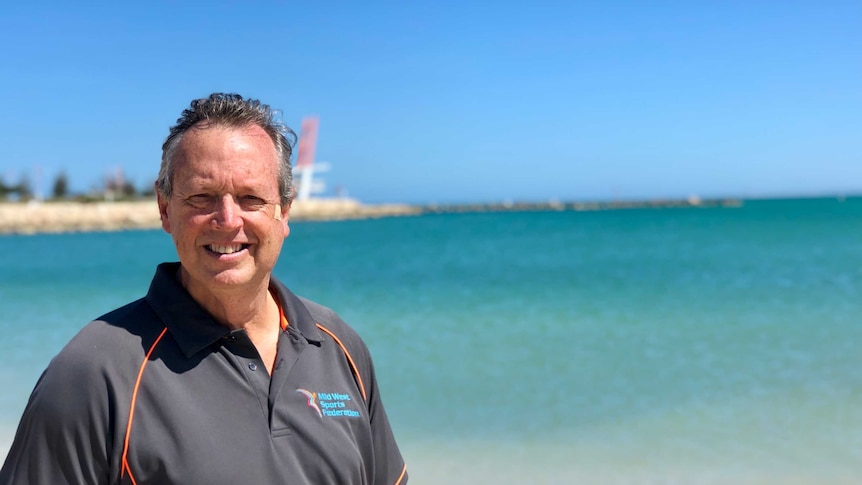 Mid West Sports Federation chairman Mike Bowley standing on the Geraldton foreshore.