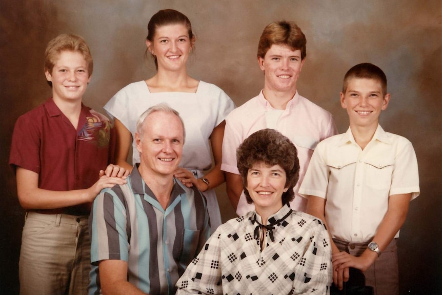 An old professional photo of David Blair Meldrum and his family.