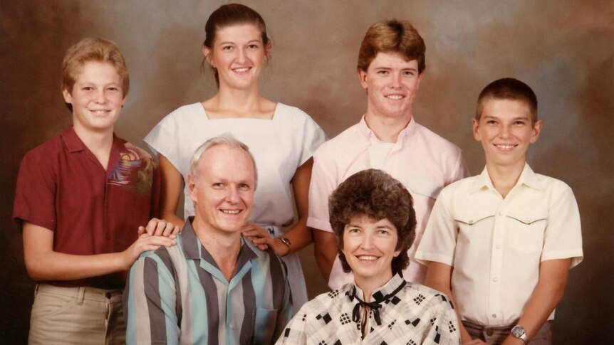 An old professional photo of David Blair Meldrum and his family.