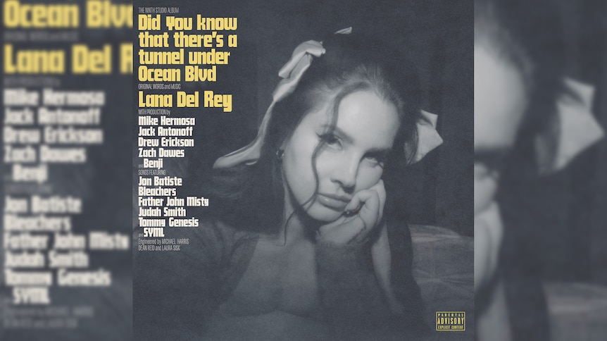 The cover of Lana Del Rey's ninth album showing black and white portait of the singer with the tracklist and credits to the left