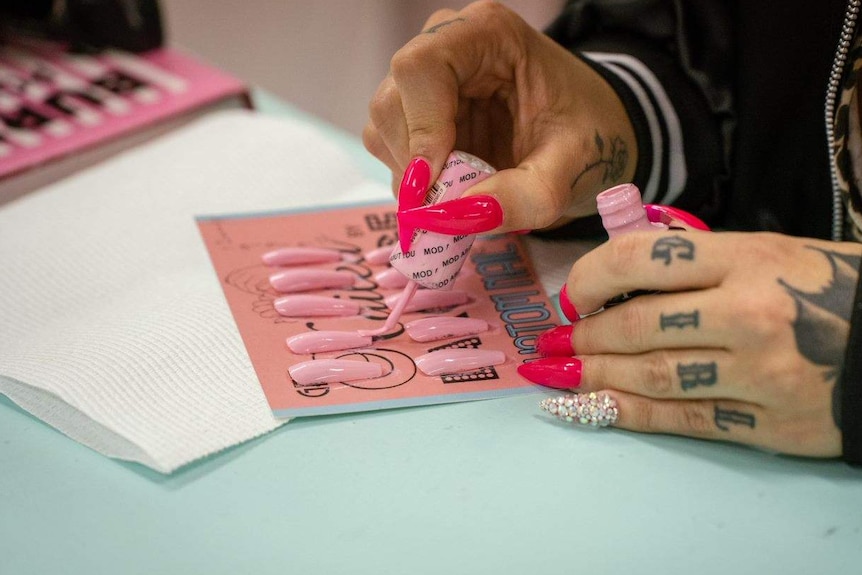 Close up of woman's nails