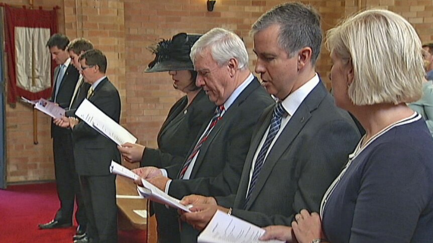 Canberra Liberals MLAs and their families attended the church service at St Paul's on Monday.