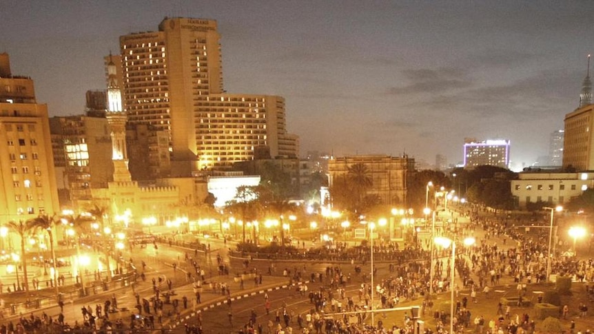 Uprising: demonstrators protest against president Hosni Mubarak's regime
