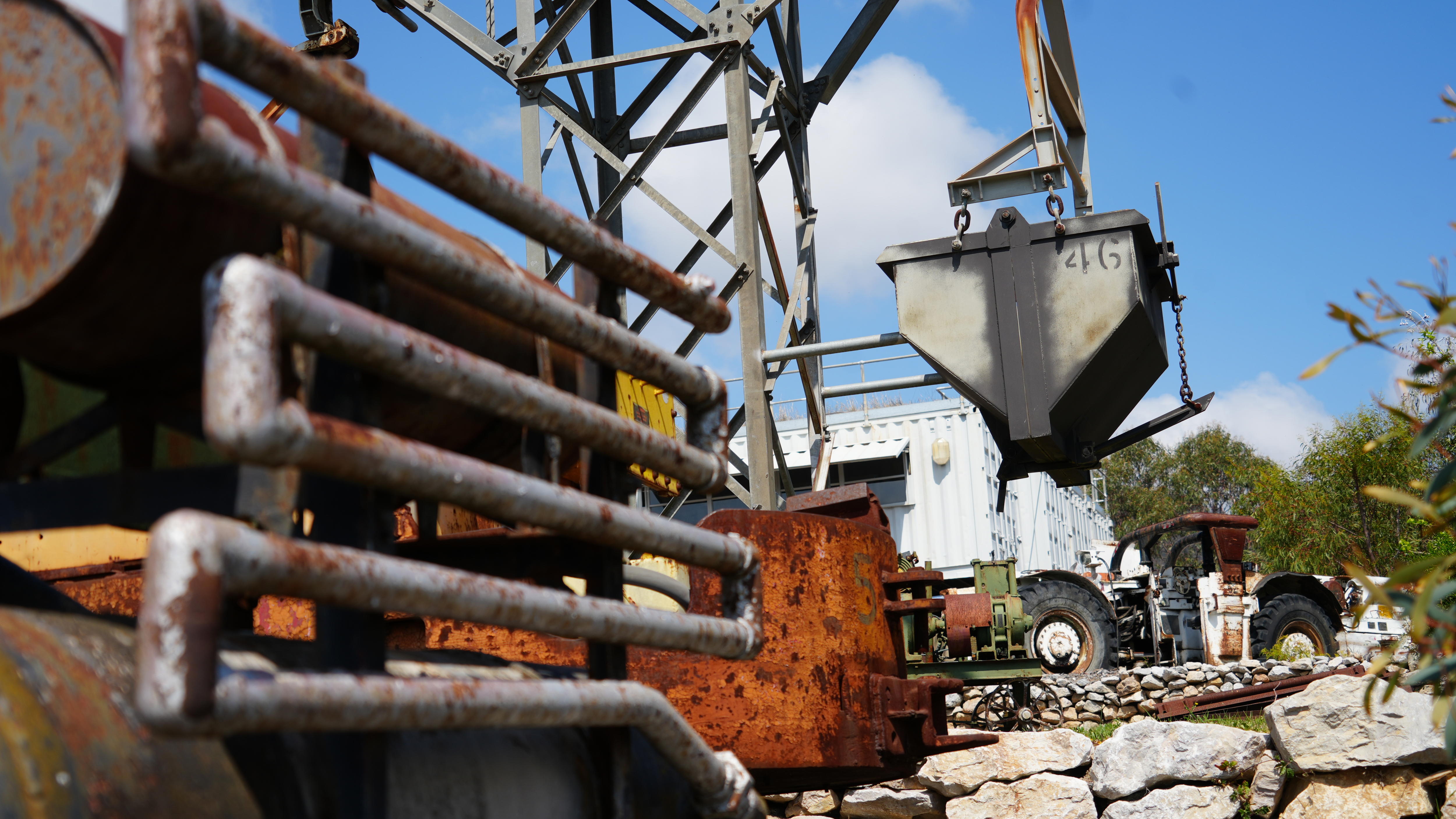 A collection of rusted machinery