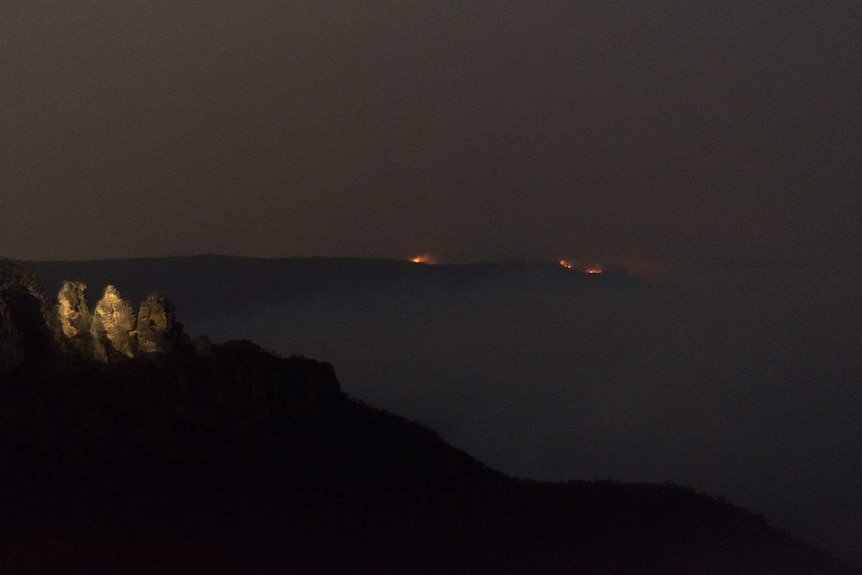 A bushfire in the distance